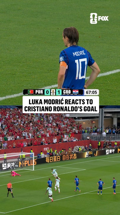 Luka Modrić looks on as Ronaldo finds the equalizer for Portugal