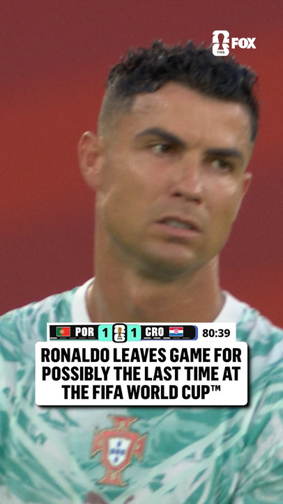 Cristiano Ronaldo subs off for Portugal after scoring his first career Knockout Stage goal at the FIFA World Cup.