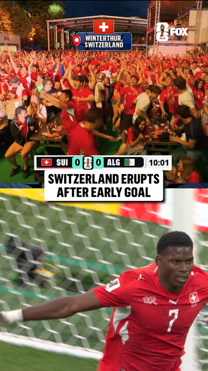 Fans back home in Switzerland celebrate the opening goal against Algeria 🗣️