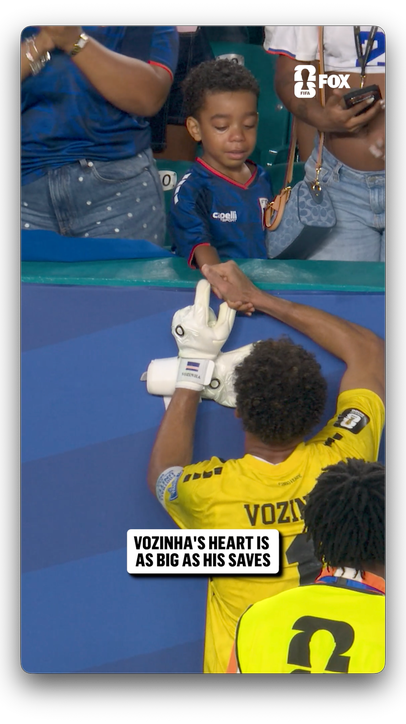 Vozinha shares a heartfelt moment with this young Cape Verde fan 💙