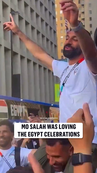 Mo Salah enjoyed the festivities after leading Egypt to the Round of 16