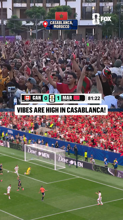 The Moroccan supporters in Casablanca were HYPE seeing their nation double its lead 🇲🇦