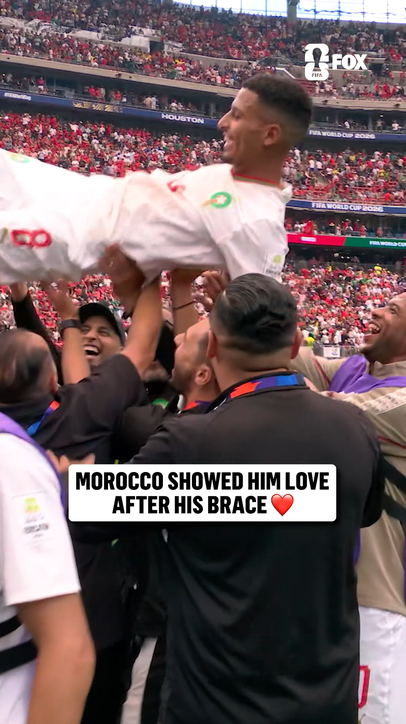 Azzedine Ounahi was getting tossed after scoring two in Morocco's win over Canada