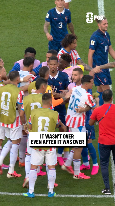 Things got chippy between Paraguay and France after the final whistle