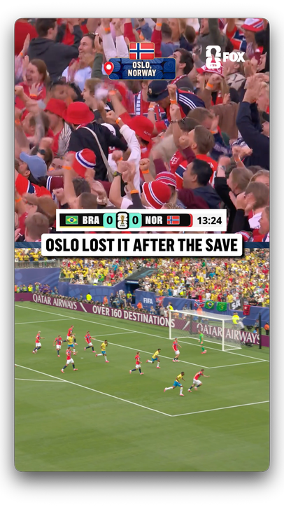 Oslo had the camera shaking after Ørjan Nyland's penalty save against Brazil 🇳🇴
