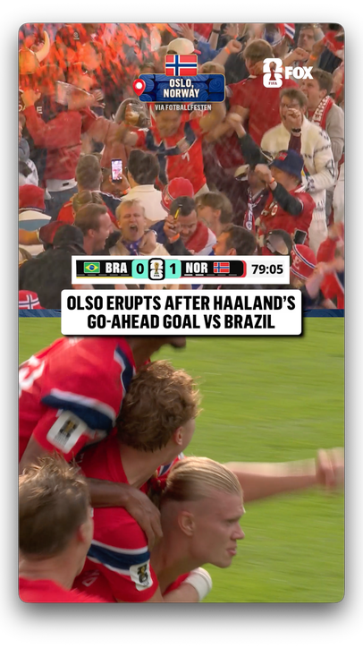 Fans in Norway go WILD for Haaland's goal 🇳🇴