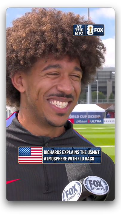Chris Richards tells @jennytaft the vibes are up for the USMNT after hearing about Flo Balogun's suspension being lifted