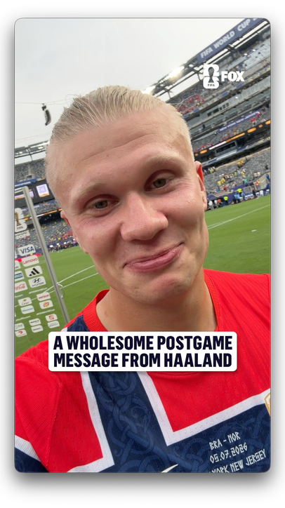 Erling Haaland is in high spirits after Norway's win