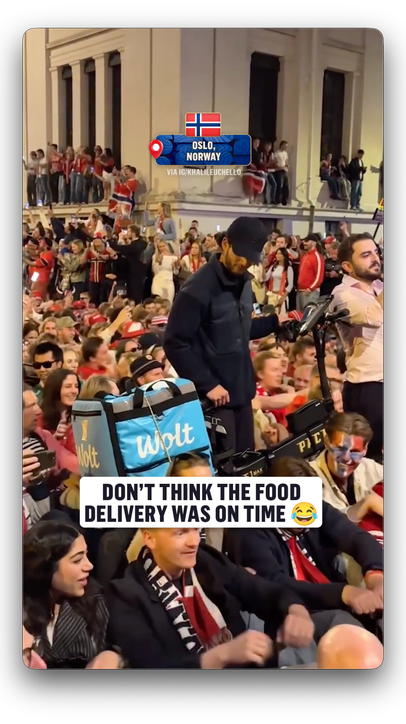 This food delivery got stuck in the middle of Norway's Viking Row 😂 (via IG/khalileuchello)
