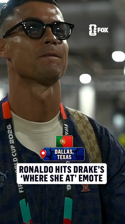 Ronaldo showing love to Drake before today's showdown against Spain