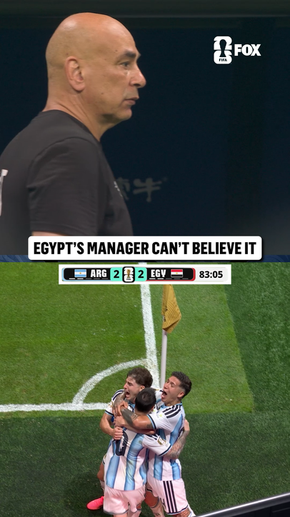 Hossam Hassan looks on as Argentina equalizes