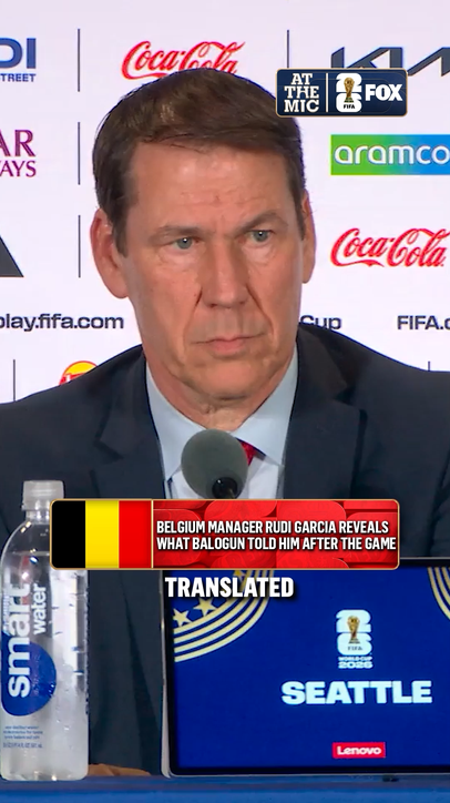 Belgium's Rudi Garcia shares what USA's Flo Balogun said to him after yesterday's match