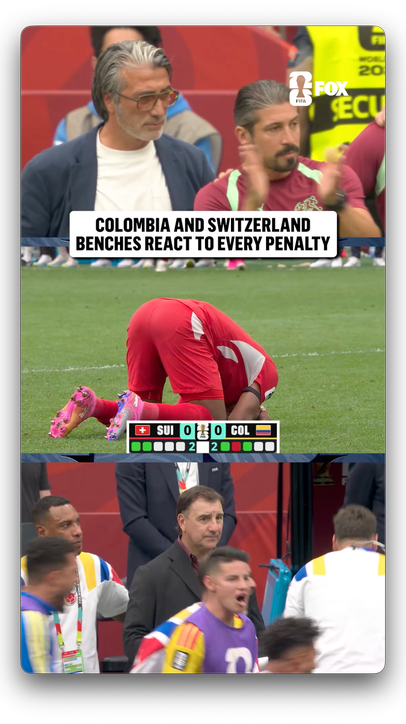 Murat Yakin and Néstor Lorenzo react to every penalty between Switzerland and Colombia
