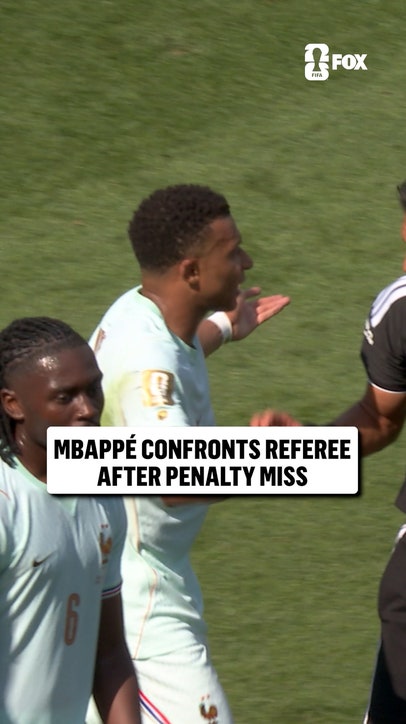 Mbappé's reaction after missing a penalty following a lengthy VAR review