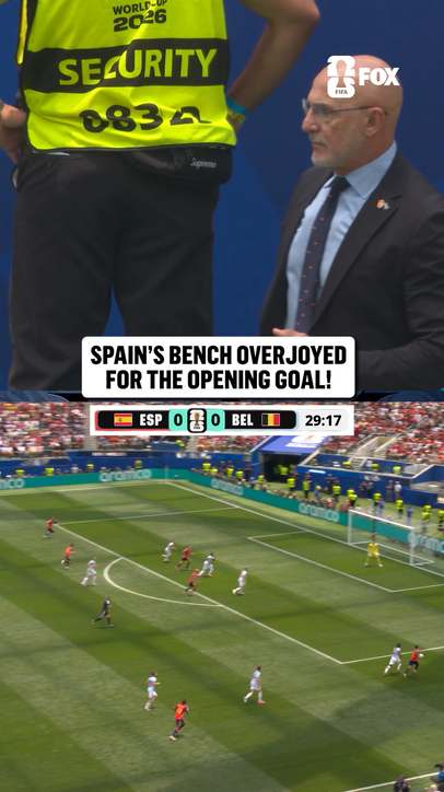 All hugs from Spain's bench after finding the opener