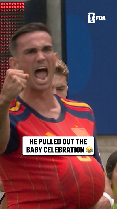 Fabián Ruiz pulled out the baby celebration after putting Spain in front first 👶