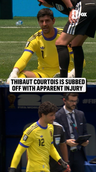 Thibaut Courtois was visibly emotional after having to sub off for Belgium