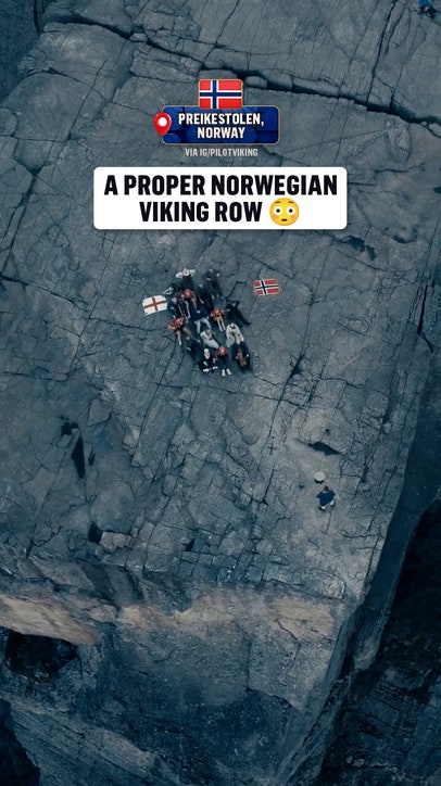 Beautiful scenes for a Viking Row ahead of Norway facing England for a spot in the Semifinals