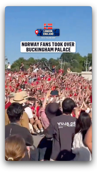 Norway fans are everywhere in full support ahead of facing England (via X/TulaneShop)