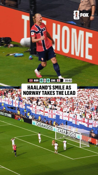 All Haaland could do was smile after seeing Schjelderup's GOLAZO for Norway 🇳🇴