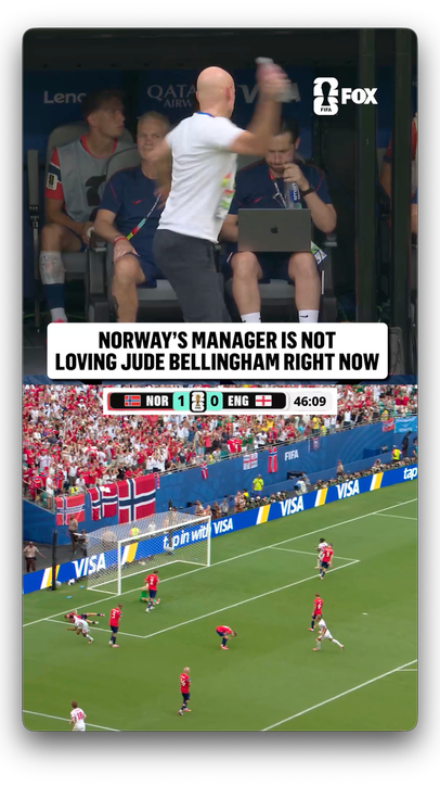 Norway manager Ståle Solbakken's reaction after England found the equalizer