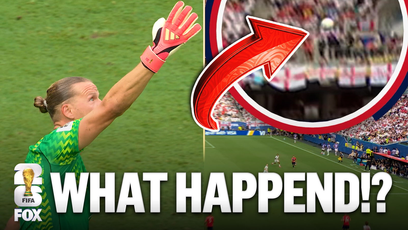 England scores goal off Norway’s goal kick that defects off cable of cable camera | 2026 FIFA World Cup™
