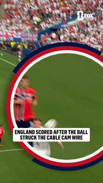 On the play that led to England's equalizer, the ball hit the FIFA sky cam before the goal