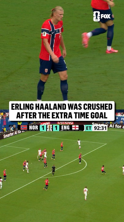 Erling Haaland looks on as Bellingham puts England in front