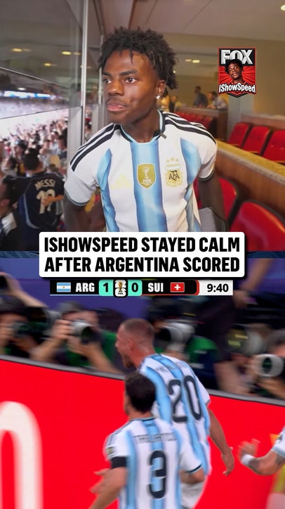 A subdued celly from @ishowspeedsui who is rocking an Argentina jersey today 👀