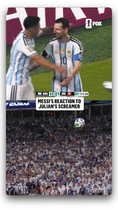 All smiles from Leo Messi after Julián Alvarez's glorious go-ahead goal