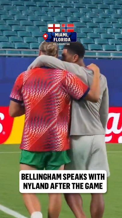 Jude Bellingham and Norwegian keeper Ørjan Nyland shared a moment after their matchup