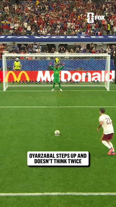 Mikel Oyarzabal is clinical from the spot to give Spain the lead in the first half 🎯