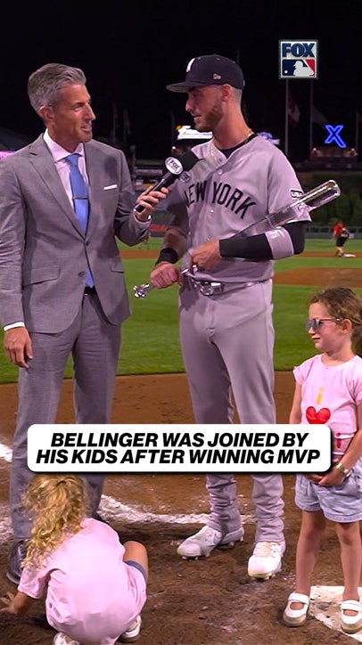 Cody Bellinger is joined by his daughters as he is named ASG MVP! 🏆