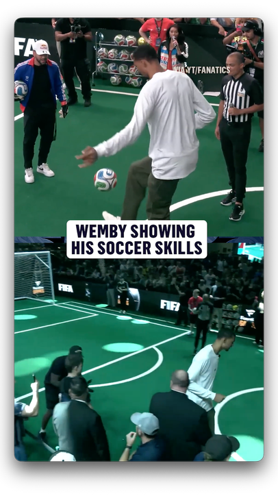 Victor Wembanyama took to the soccer pitch to show his moves (via Fanatics Fest)