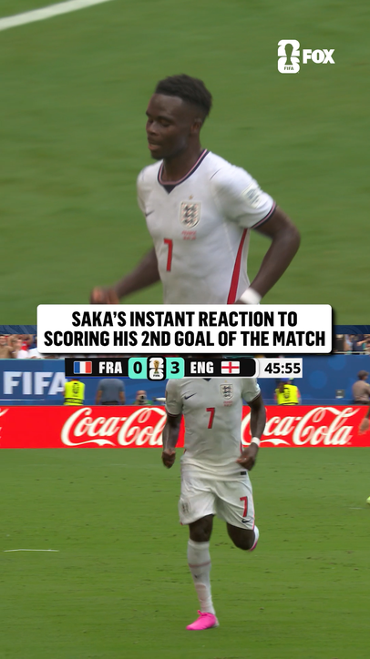 Bukayo Saka celebrates his FIFA World Cup brace in Miami
