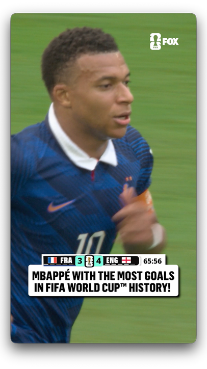 MBAPPÉ BECOMES THE ALL-TIME FIFA WORLD CUP LEADER IN GOALS SCORED 🇫🇷 HE SCORES HIS 22ND GOAL TO TAKE THE LEAD OVER MESSI 🤯