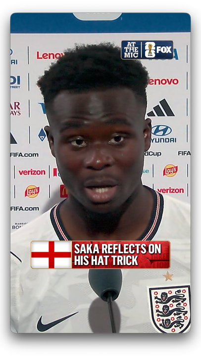 Nothing but pride from Bukayo Saka after becoming the fourth Englishman to score a FIFA World Cup hat trick.