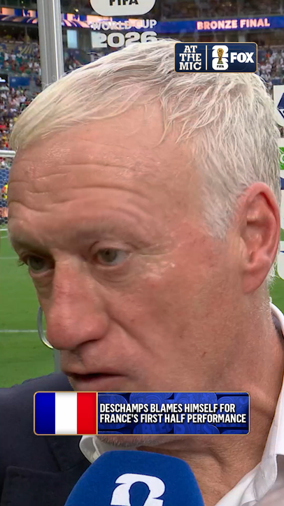Didier Deschamps takes responsibility for France's first-half performance in his final game as manager.