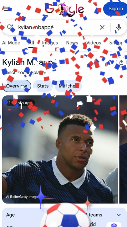 Google celebrates Kylian Mbappé's historic day in style 🎊