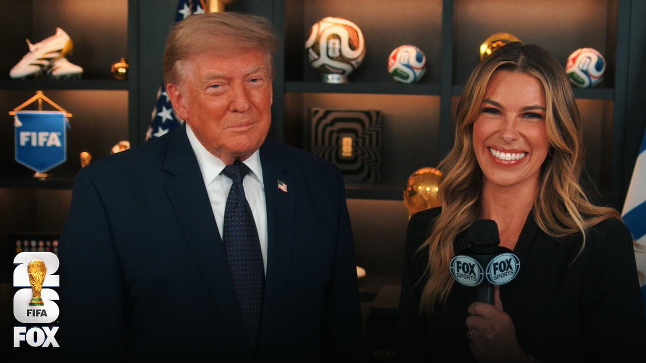 President Donald Trump speaks with Jenny Taft ahead of the 2026 FIFA World Cup™ Final