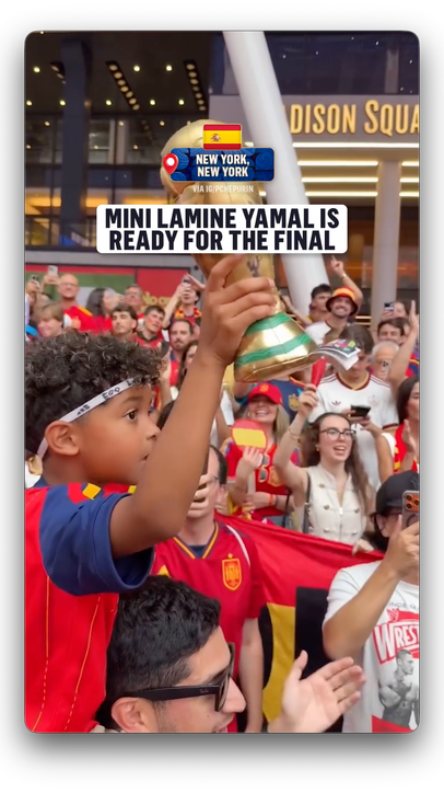 Mini Lamine Yamal is present for the FIFA World Cup Final  (via IG/pchepurin)