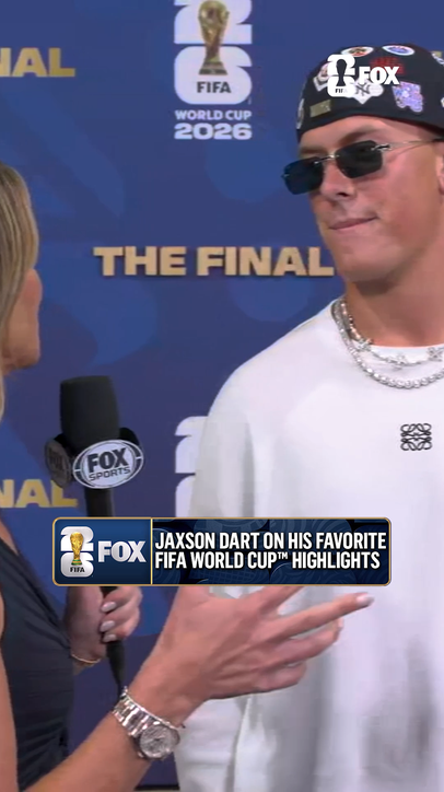 Giants QB Jaxson Dart joins our Jenny Taft from the Red Carpet and gives his 2026 FIFA World Cup Final prediction
