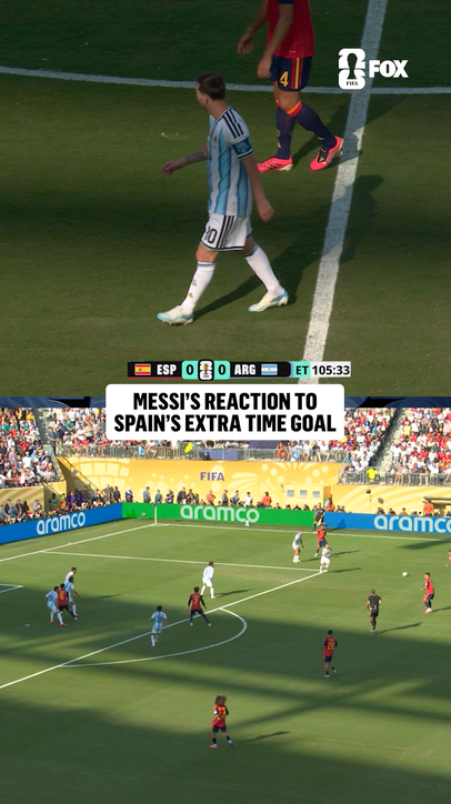 Messi looks on as Spain takes the lead over Argentina in the FIFA World Cup Final
