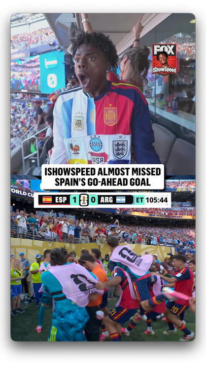@ishowspeedsui was back just in time to see Spain go in front in the FIFA World Cup Final Stream here: https://www.youtube.com/watch?v=HHw0YhAHfX4