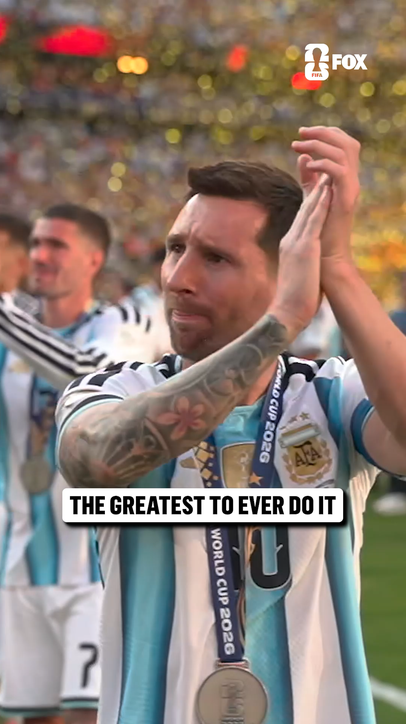 As the confetti falls for Spain, Lionel Messi walks off the pitch in the FIFA World Cup for what could be his last time