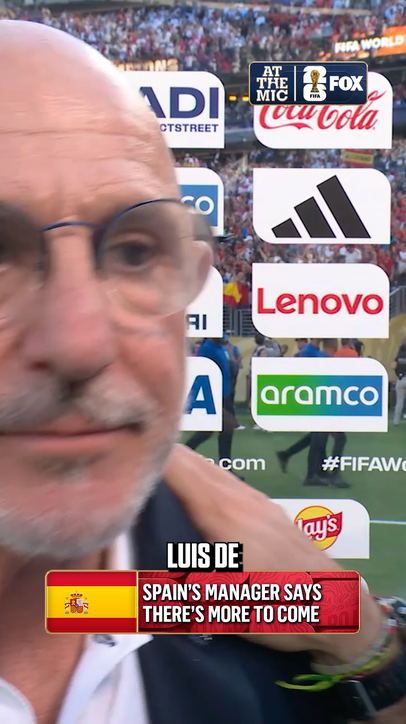 Spain manager Luis de la Fuente speaks after leading his side to a FIFA World Cup title