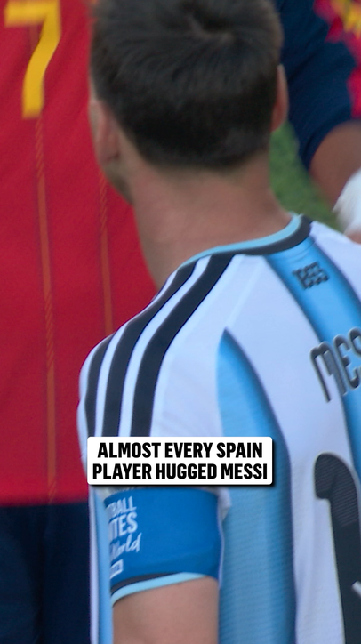 Game respects game. Spain players hugged Messi after the FIFA World Cup Final 🤝