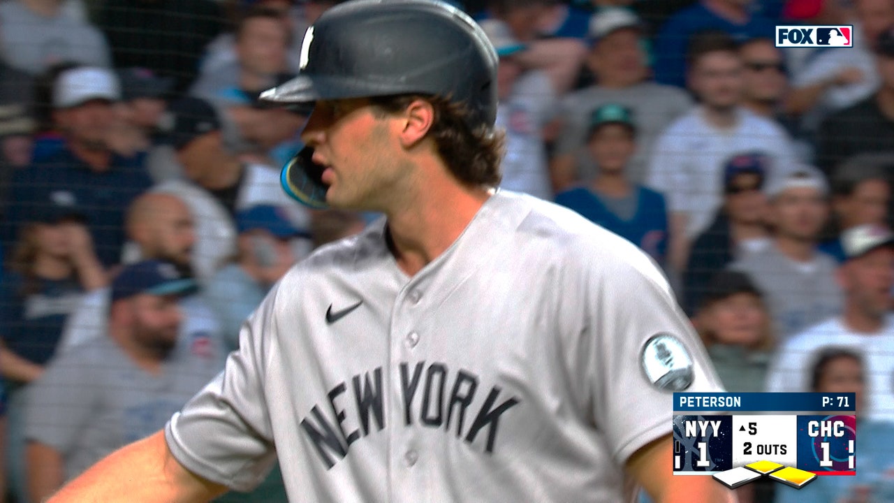 Yankees' José Caballero knocks in tying run with an RBI single against Cubs