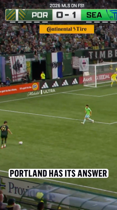 Kevin Kelsy gets on the end of the cross and brings the Timbers level