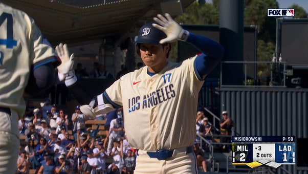 Dodgers' Shohei Ohtani hits one-run triple, shrinking deficit against Brewers